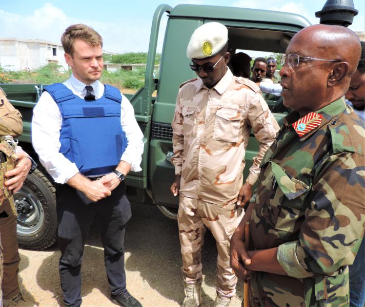 EU Delegation Chargé d’Affaires Thomas Kieler attended the hand-over of EU-funded military equipment to the Somali National Army