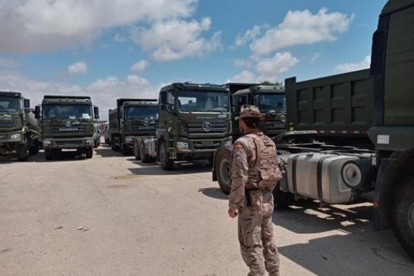 Trucks and trailers funded under EPF to support Somalia National Army units trained by the EU Training Mission in Somalia, October 2023